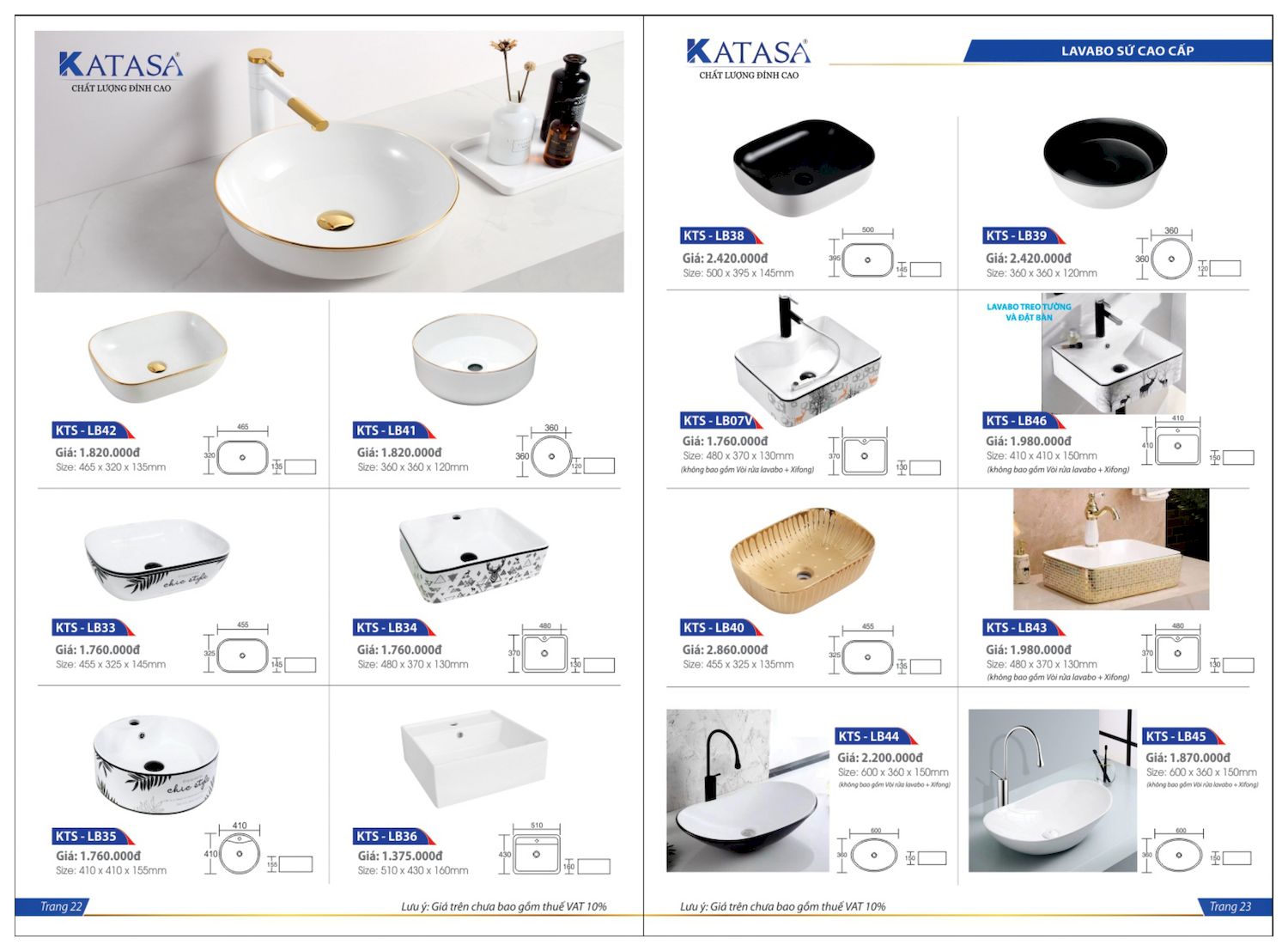 Thiết bị vệ sinh KATASA Catalogue và Bảng giá mới nhất /Page 